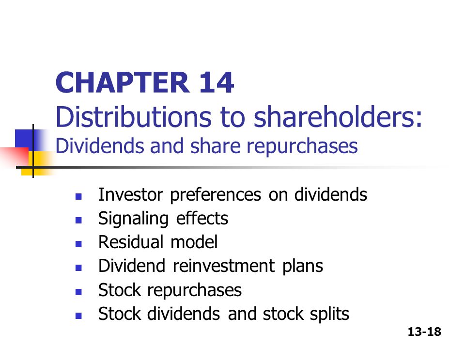 Distributions to shareholders